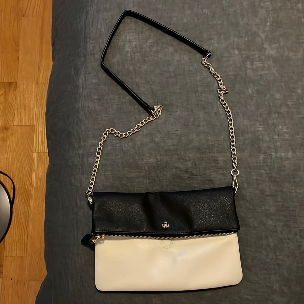 Ann Taylor Black White Crossbody Bag - Like New
